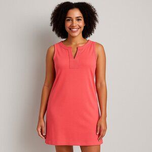 New York & Company Pink 100% Cotton Sleeveless Sheath Pullover Dress Size Large